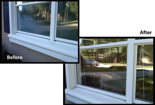 Window cleaning before after